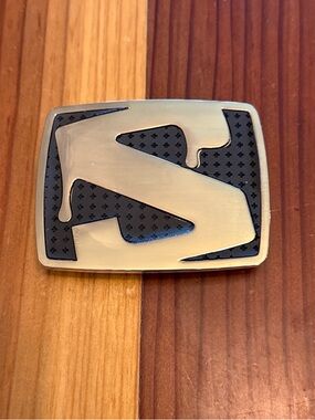 Salomon Gold and Black Men's Belt Buckle